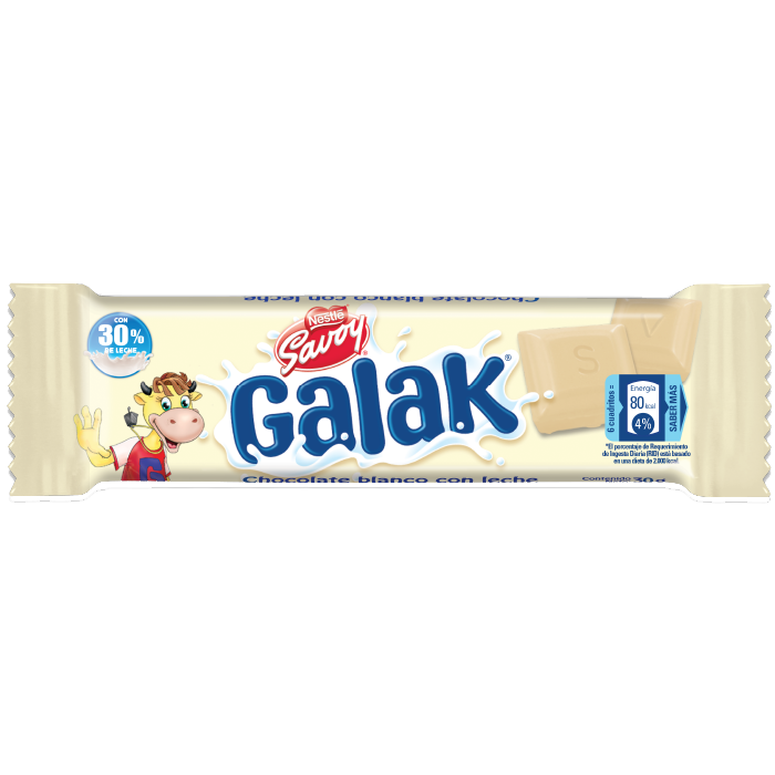 SAVOY® GALAK Chocolate Blanco (Display 12x30g)