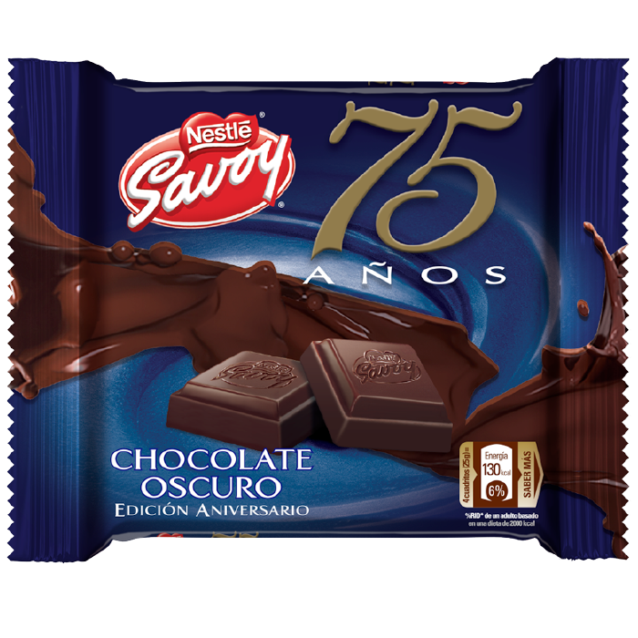 SAVOY® 75 Aniversario Chocolate Oscuro (Display 10x100g)