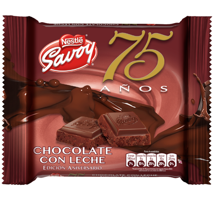 SAVOY® 75 Aniversario Chocolate con Leche (Display 10x100g)