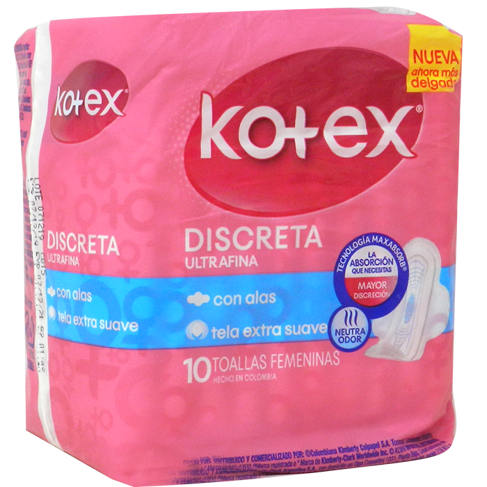 Toalla Sanitaria Kotex Discreta (Caja 48x10unds)