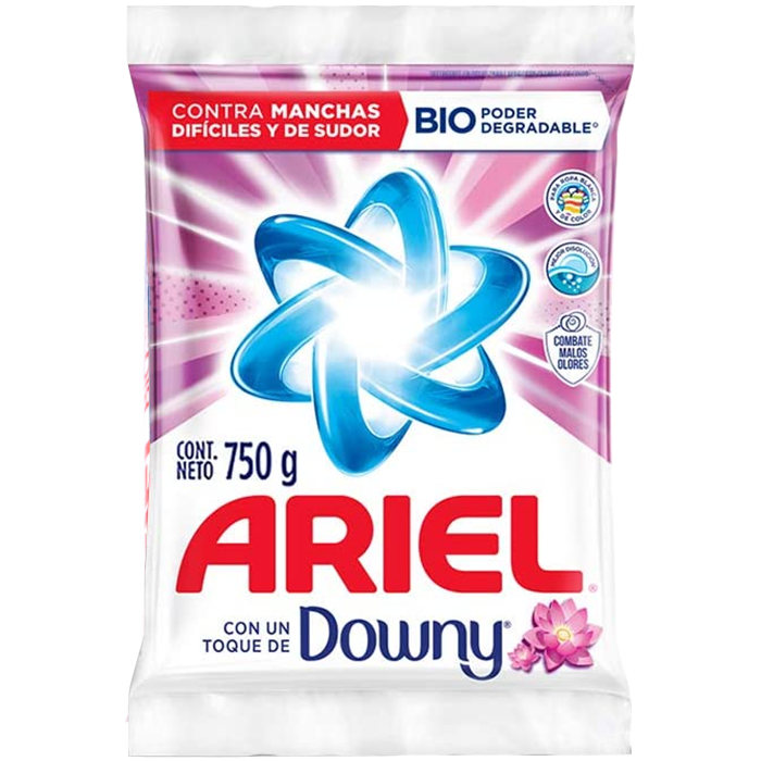 Detergente Ariel Toque Downy (Bulto 12x750g)