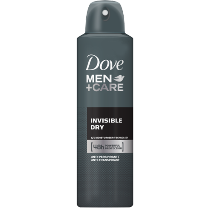 Desodorante Dove Men Ap Invisible Dry Aerosol (Caja 12x150ml)