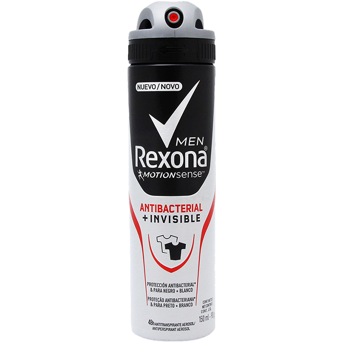 Desodorante Rexona Men Ap Antibacterial Invisible Aerosol (Caja 12x150ml)