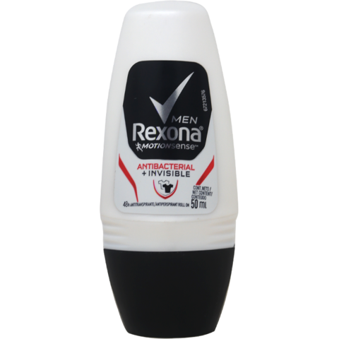 Desodorante Rexona Men Motion Sense Roll-on Antibacterial + Invisible (Caja 12x50g)