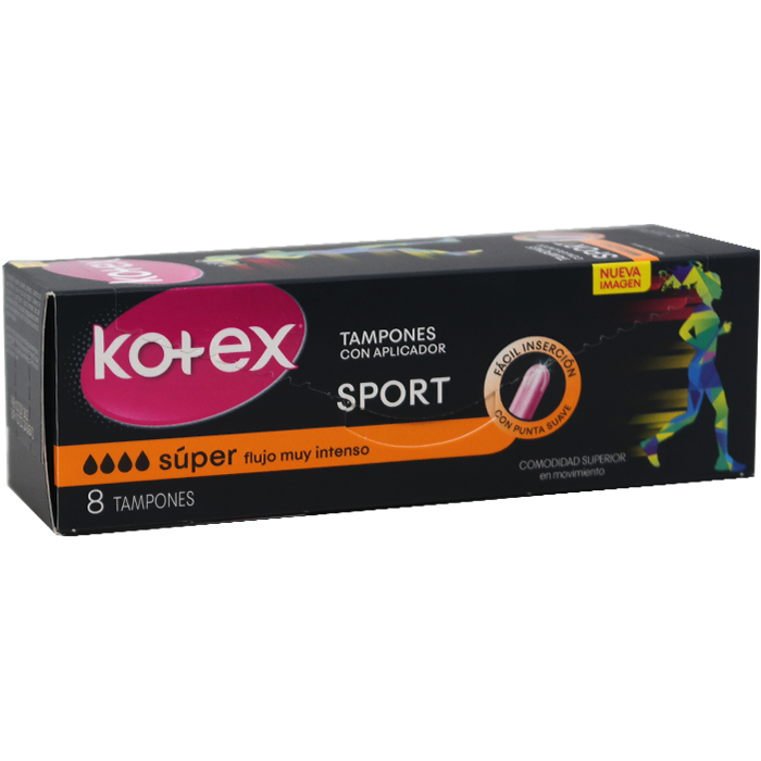 Tampones Kotex Super Sport (Caja 12x8unds)