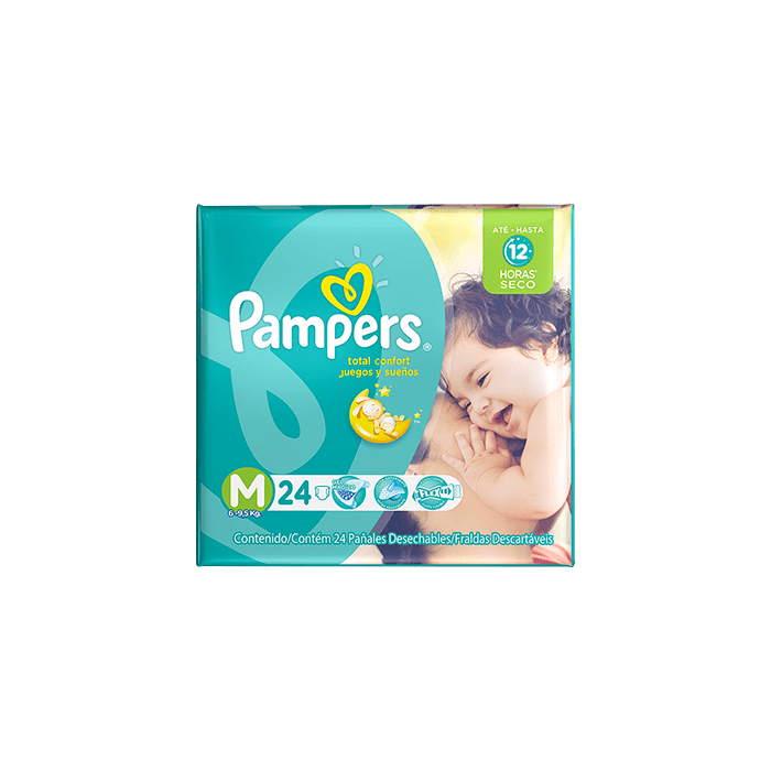 Pañales Pampers M (Bulto 12x24unds)